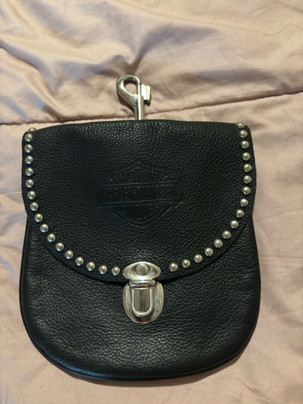 Harley-Davidson Black Leather Studded Mini Hip Pack